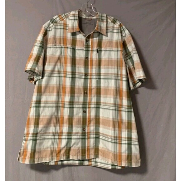 Eddie Bauer 2XL XXL Classic Fit Short Sleeve Vented Outdoor Shirt Fishing - Picture 5 of 16